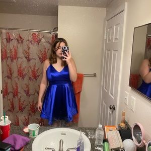 silky blue dress
